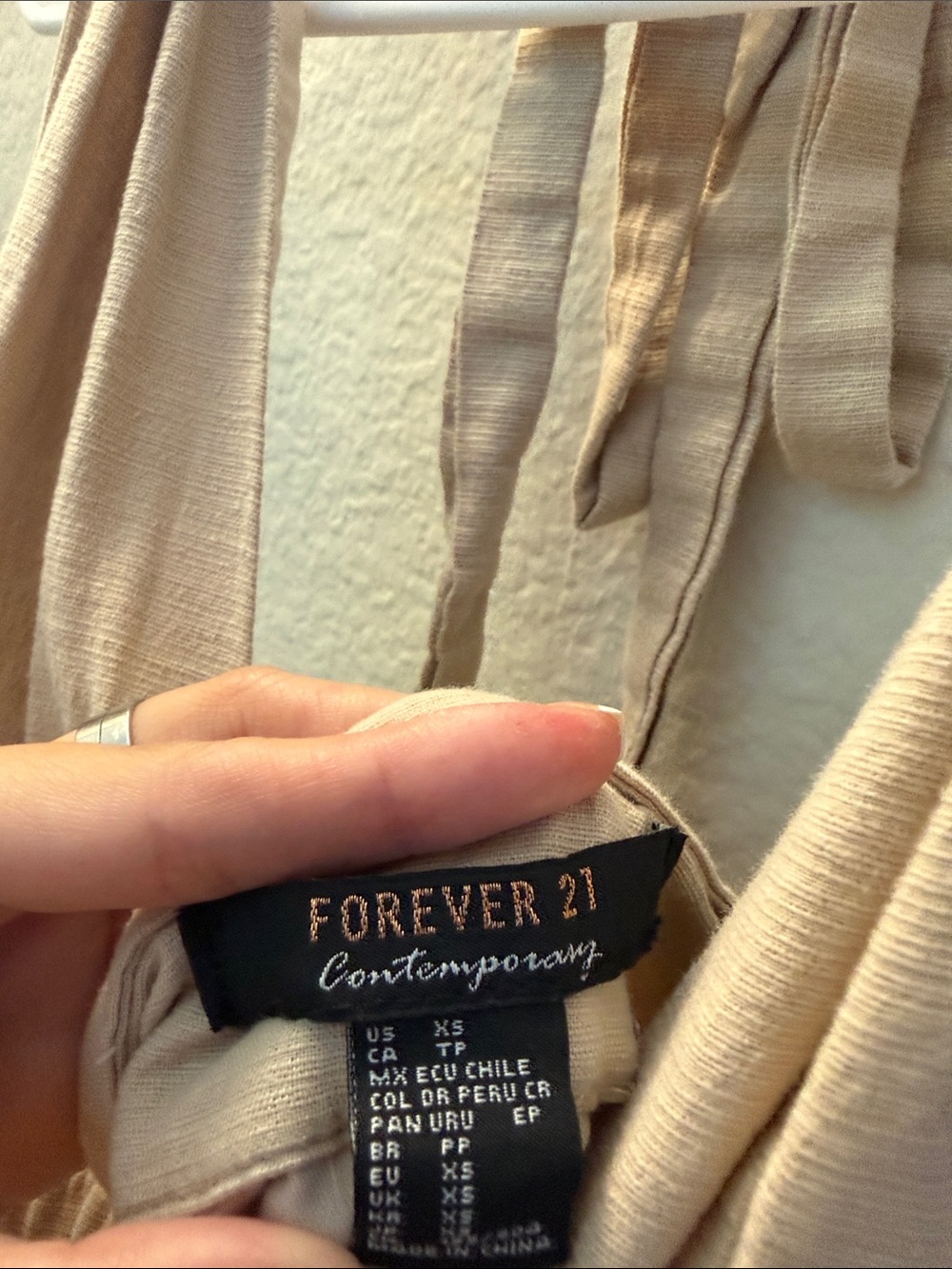 Forever 21 Women's Beige Halter Dress Button Down Front Mini Dress Size XS - Picture 8 of 8